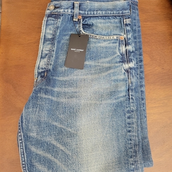 Saint Laurent Mid Rise Button Fly Straight Jeans 34 NWT NEW - Picture 6 of 13